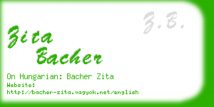 zita bacher business card